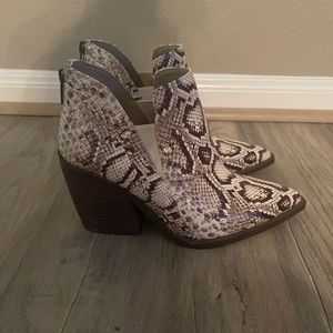 Vince Camuto snakeskin booties